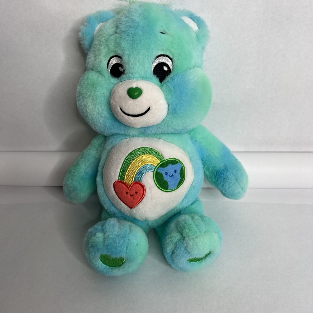 Care Bears Love The Earth 14 In Plush Teddy Bear Blue Eco Collectors 1980s Core